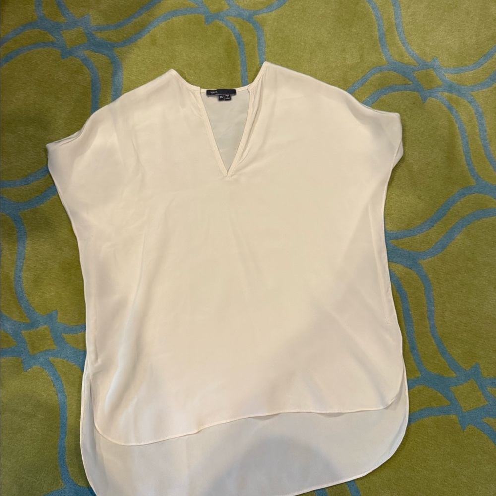 Vince Cream V-Neck Blouse